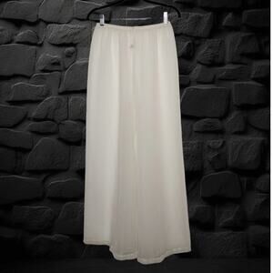Vintage White Sheer Lingerie Elastic Waist Boho Beach 70s 80s Pants Bottoms